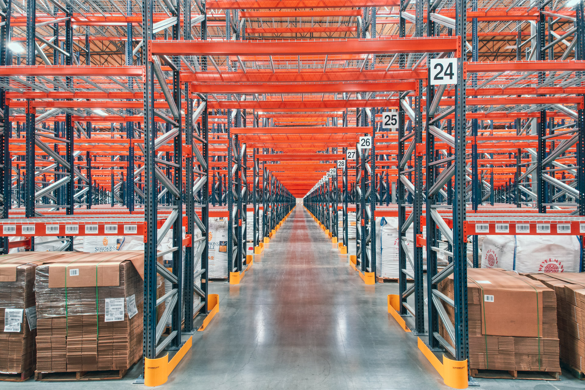 Industrial pallet racking installation in Greenfield warehouse